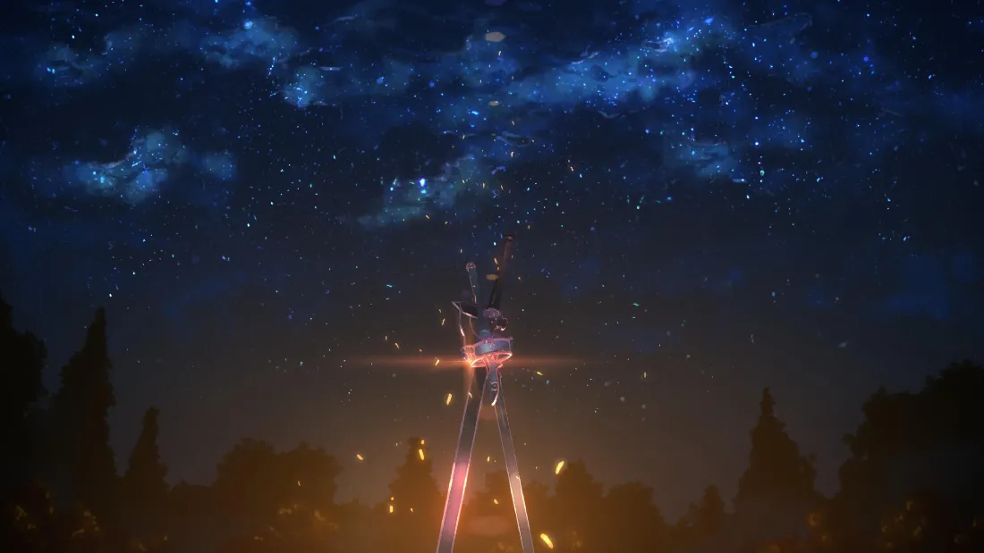 2k二次元星空壁纸｜未来感高塔背景图片 - 夜景「哲风壁纸」