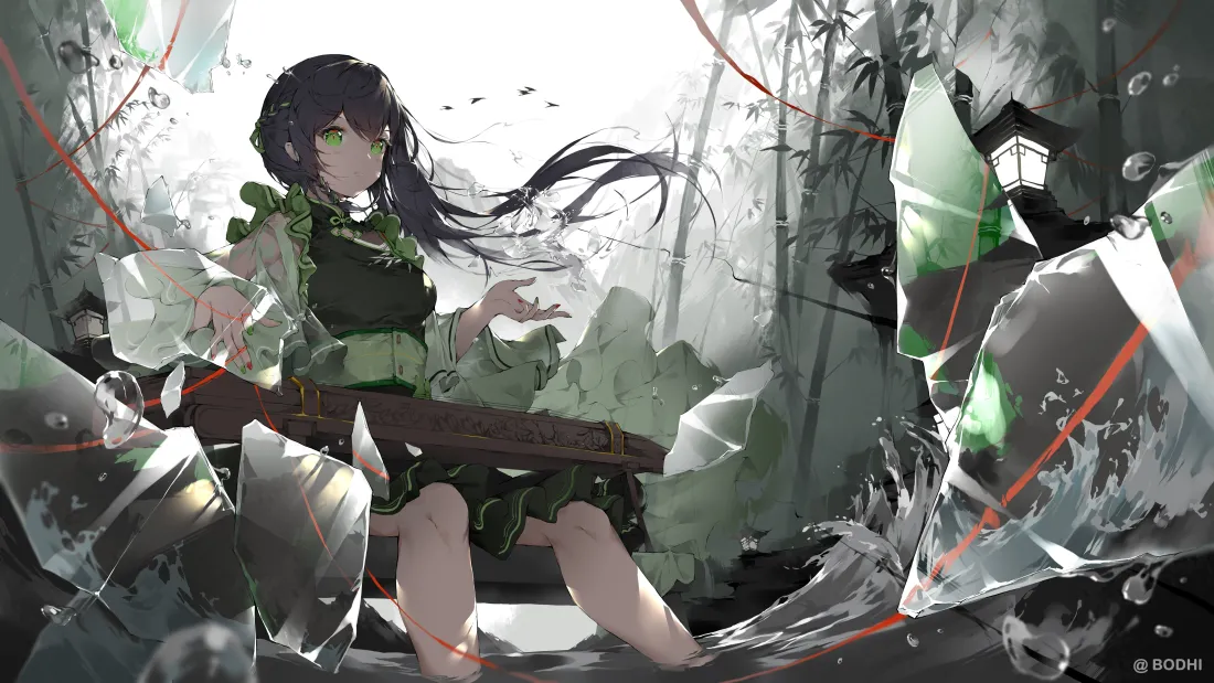 5k古风少女壁纸｜破碎二次元背景图片 - 插画「哲风壁纸」