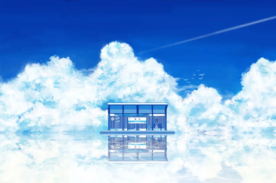 2k浮空教室壁纸｜云端场景背景图片 - 二次元「哲风壁纸」