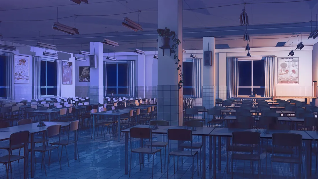 2k二次元教室壁纸｜夜晚教室背景图片 - 场景「哲风壁纸」