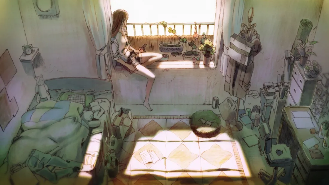 2k日系少女窗台壁纸｜阳光房间背景图片 - 二次元「哲风壁纸」