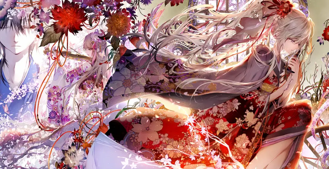 2k樱花和服少女壁纸｜梦幻二次元背景图片 - 插画「哲风壁纸」