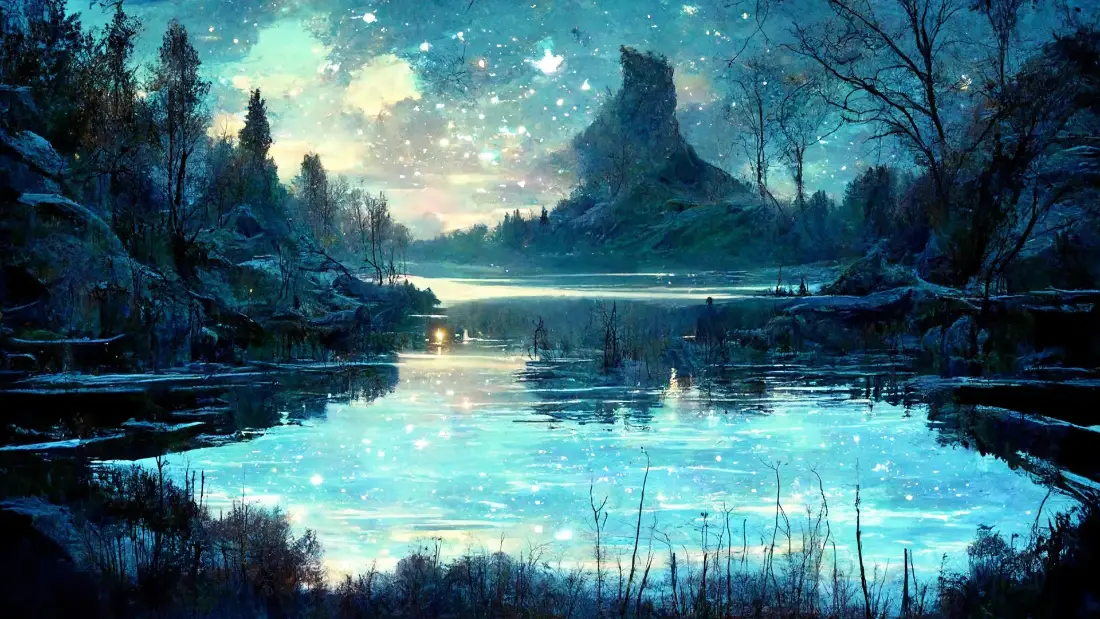 2k星空湖泊壁纸｜森林倒影背景图片 - 梦幻夜景「哲风壁纸」