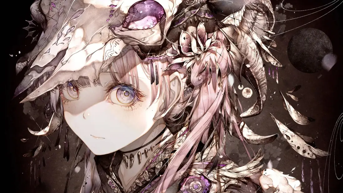 2k哥特少女壁纸｜华丽装饰背景图片 - 二次元插画「哲风壁纸」