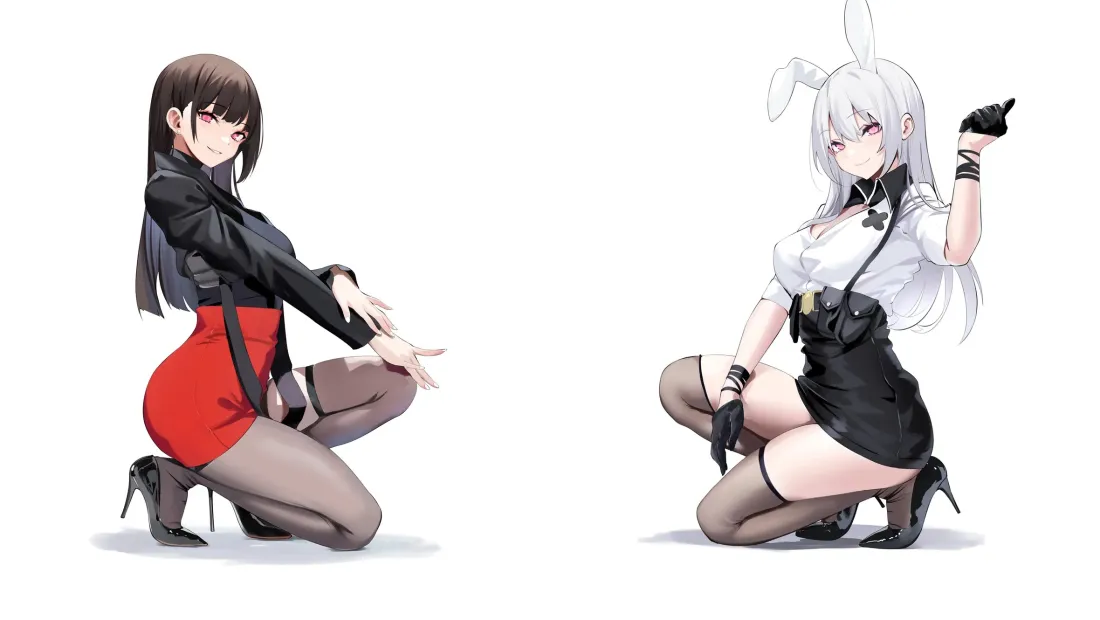2k红裙少女壁纸｜兔耳娘背景图片 - 二次元「哲风壁纸」