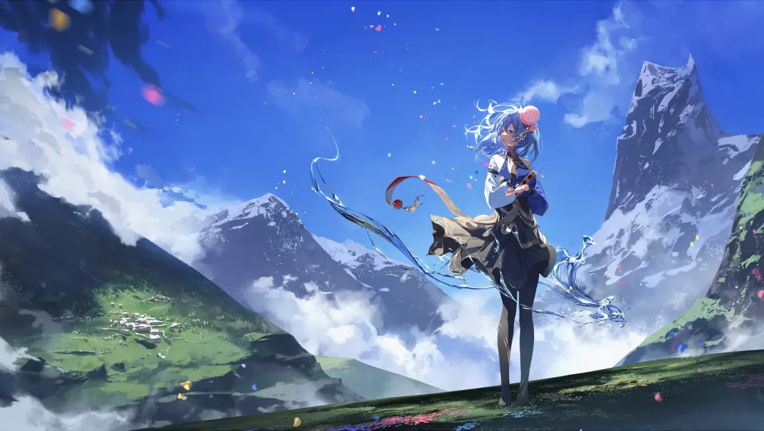 2k奇幻少女壁纸｜高山云海背景图片 - 二次元「哲风壁纸」
