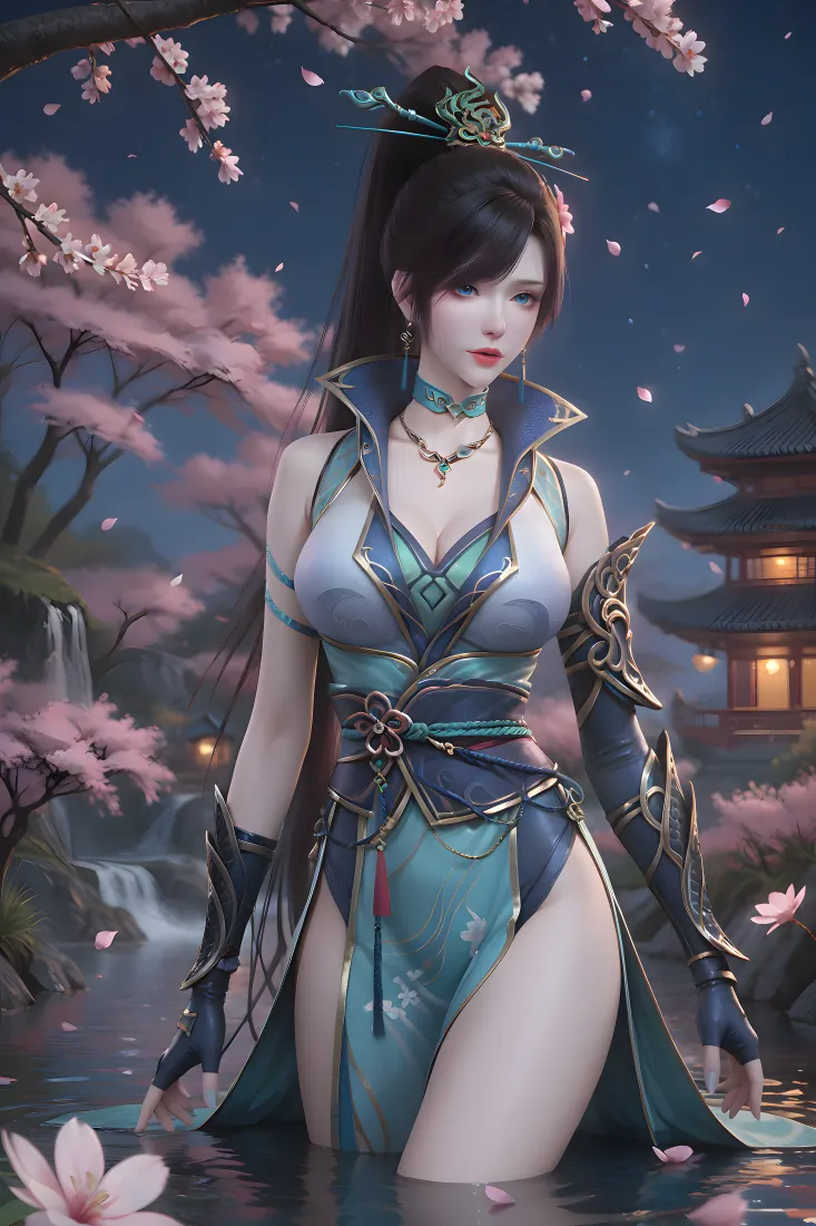 云韵手机壁纸｜樱花夜景背景图片 - 斗破苍穹「哲风壁纸」