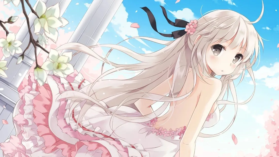 2k长发少女壁纸｜樱花背景图片 - 二次元「哲风壁纸」