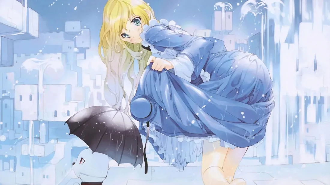 2k金发少女壁纸｜雪城背景图片 - 二次元插画「哲风壁纸」