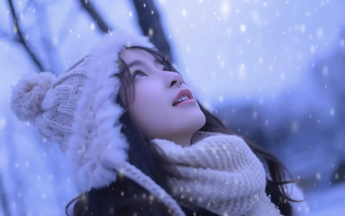 2k冬日壁纸｜雪景背景图片 - 少女「哲风壁纸」