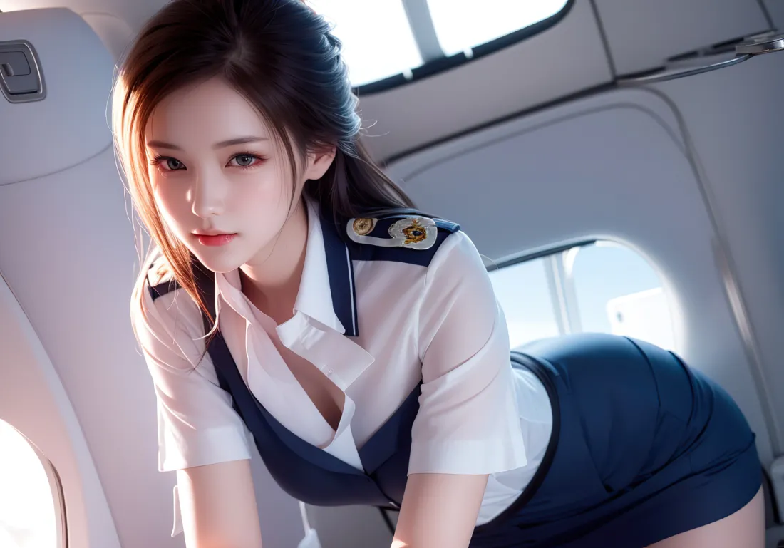2k空姐制服壁纸｜机舱背景图片 - 制服诱惑「哲风壁纸」
