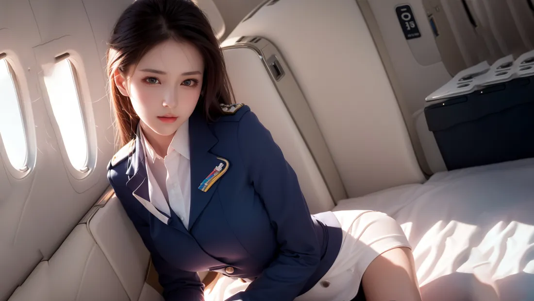 2k空姐制服壁纸｜机舱背景图片 - 美女「哲风壁纸」