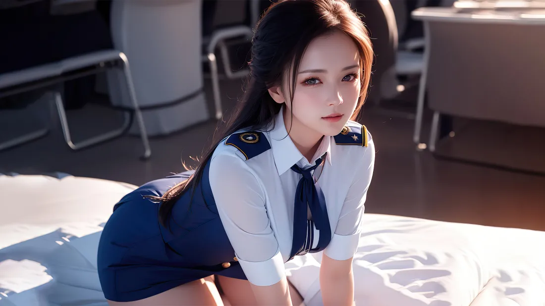 4k空姐制服壁纸｜美女背景图片 - 职业装魅力「哲风壁纸」