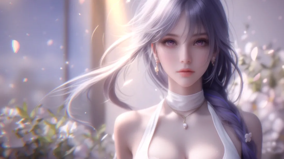 4k(灰发少女壁纸｜梦幻背景图片 - 完美形象)「哲风壁纸」