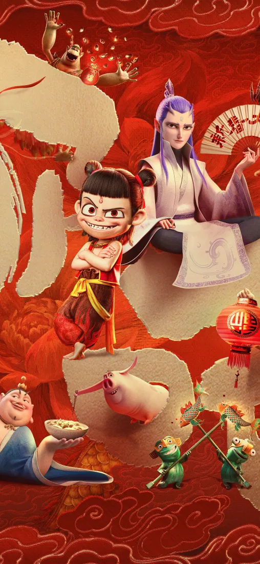 哪吒魔童降世手机壁纸｜国风背景图片 - 敖丙同框「哲风壁纸」