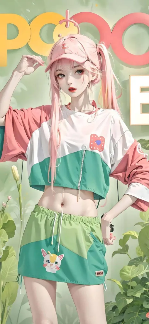 AI美女手机壁纸｜POCO风背景图片 - 粉发少女「哲风壁纸」