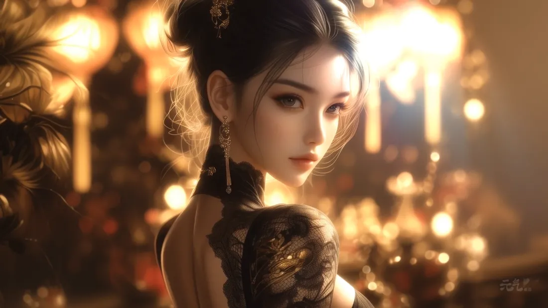 4k旗袍美女壁纸｜复古夜景背景图片 - 性感优雅「哲风壁纸」