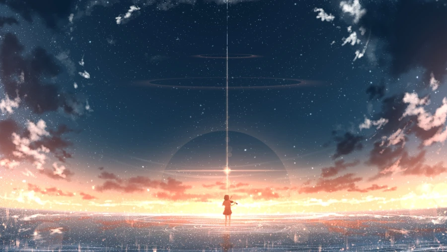 2k星星眼星星眼壁纸-日落壁纸-《乐器》图片-星星眼空「哲风壁纸」