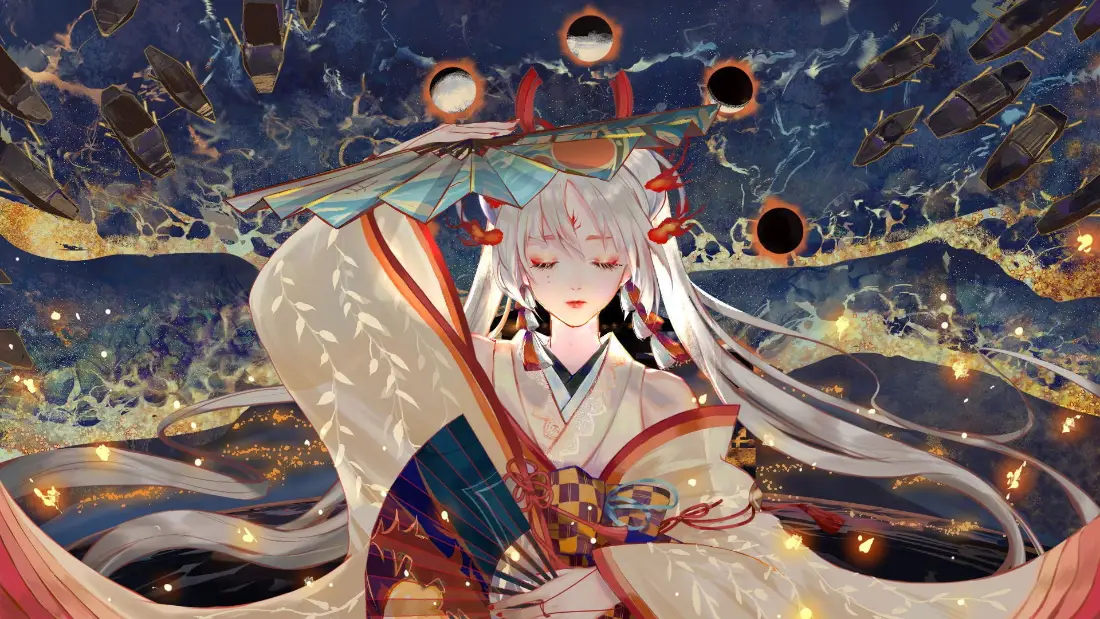 2k狐耳少女壁纸｜星空宇宙背景图片 - 二次元「哲风壁纸」