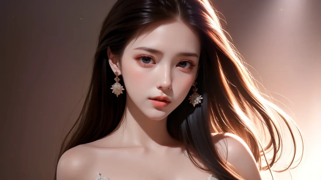 2k少女壁纸｜光影背景图片 - 飘逸长发美少女「哲风壁纸」