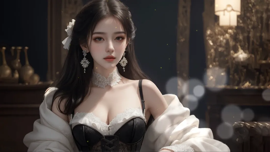 2k冷白皮女神壁纸｜复古晚礼服背景图片 - 优雅「哲风壁纸」
