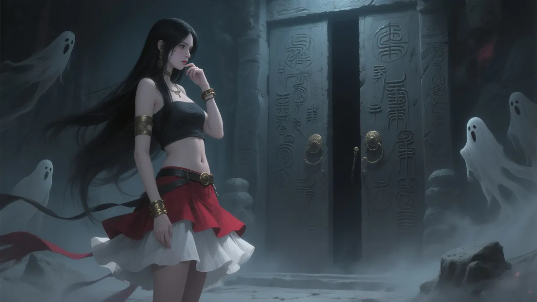 4k神秘少女壁纸｜幽灵门背景图片 - 灵异氛围「哲风壁纸」