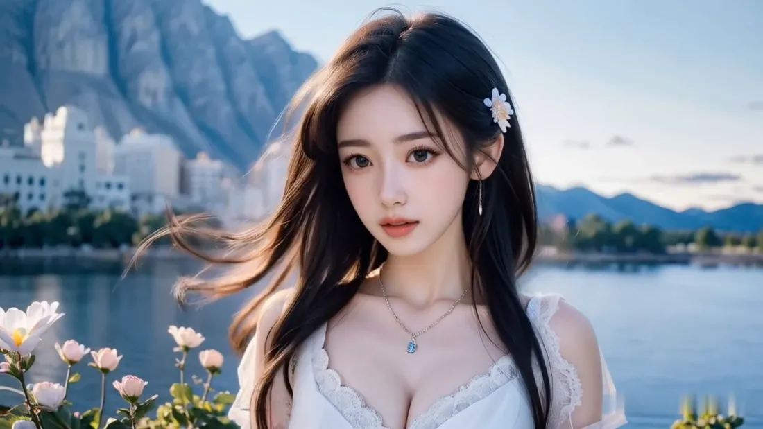 2k清纯美女｜山水背景图片 - 梦幻风景「哲风壁纸」