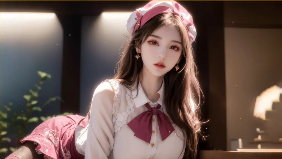 2k贝雷帽少女壁纸｜温馨室内背景图片 - 清纯「哲风壁纸」