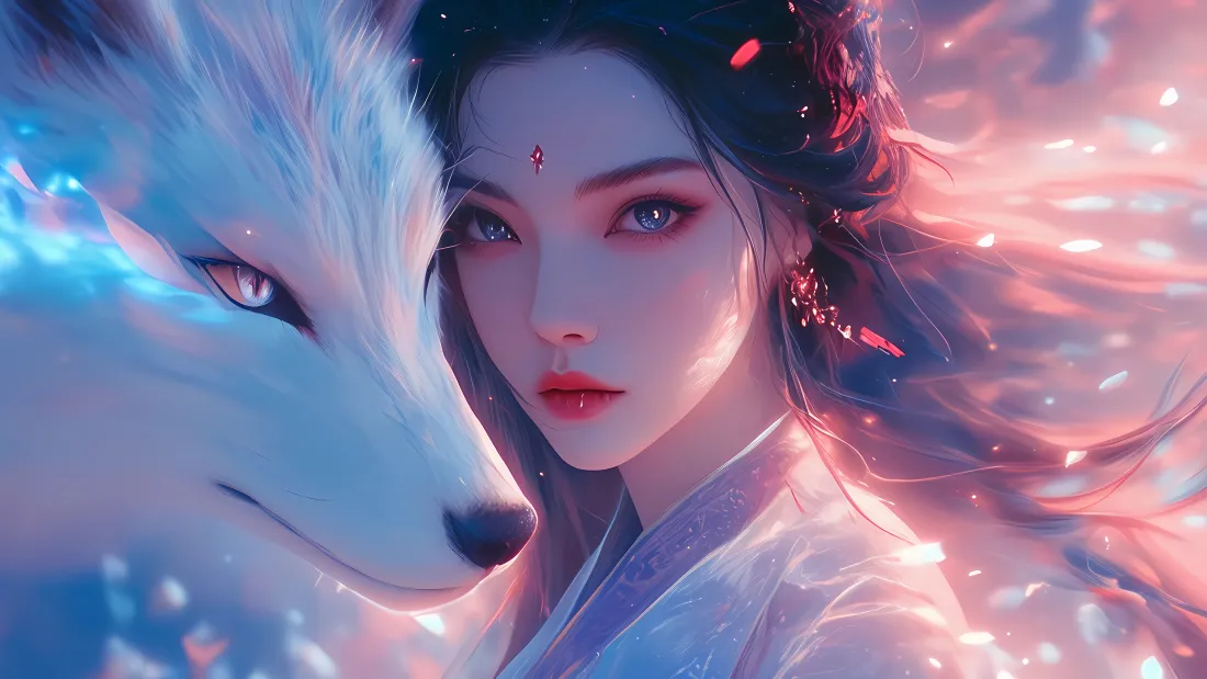 4k(青丘白狐壁纸｜玄幻背景图片 - 狐仙)「哲风壁纸」