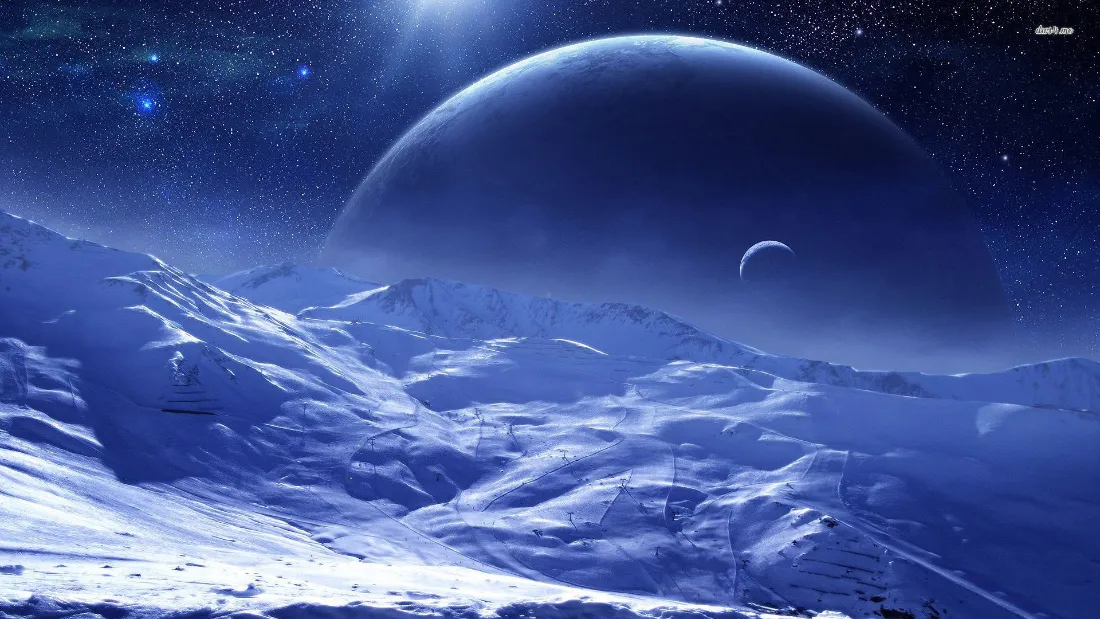 2k雪山壁纸｜星云背景图片 - 科幻宇宙「哲风壁纸」