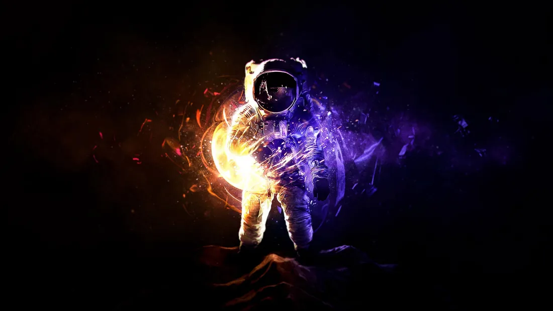 4k宇航员壁纸｜宇宙火焰背景图片 - 创意艺术「哲风壁纸」