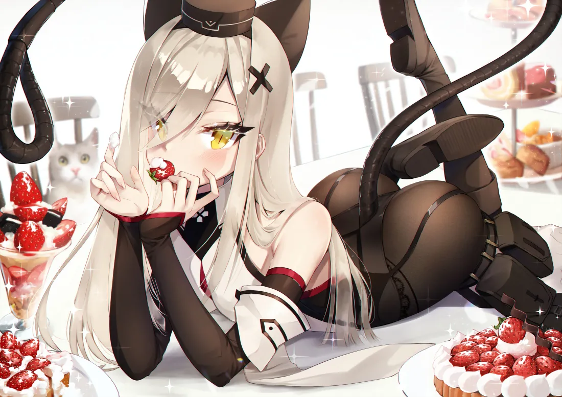 4k猫耳少女壁纸｜甜点背景图片 - 二次元萌娘「哲风壁纸」