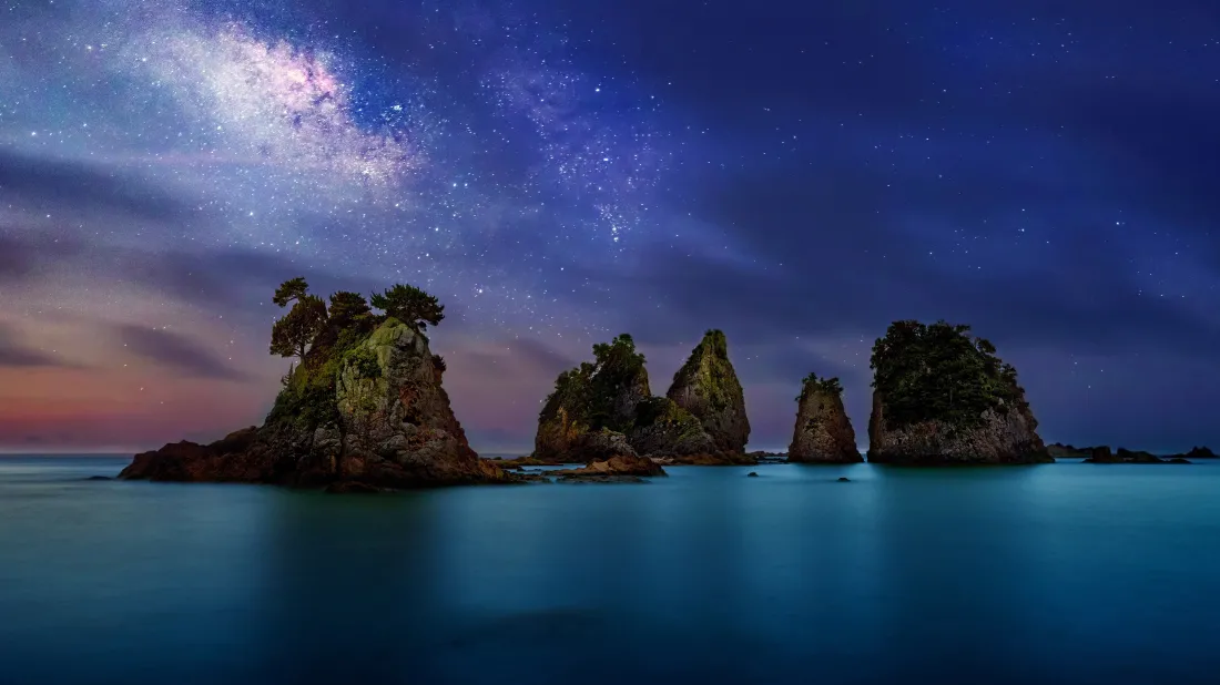 4k星空海岛壁纸｜海景背景图片 - 自然夜景「哲风壁纸」