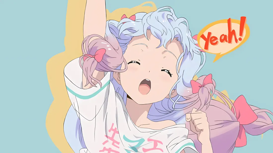 3k蓝发双马尾少女壁纸｜元气背景图片 - Yeah「哲风壁纸」
