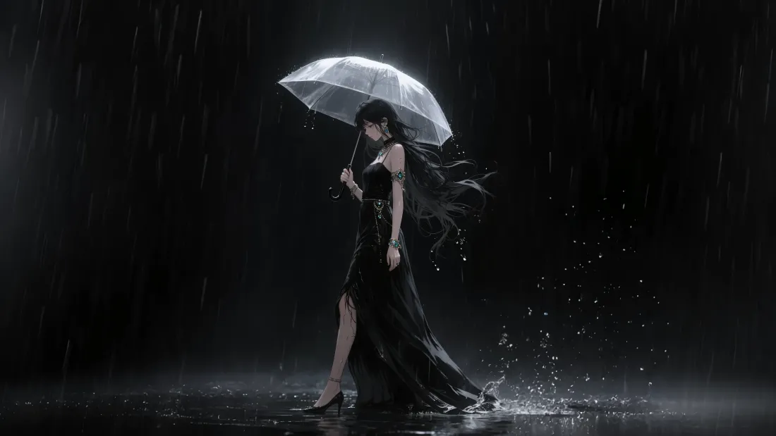 4k雨夜雨伞壁纸｜雨夜归人背景图片 - 独行「哲风壁纸」