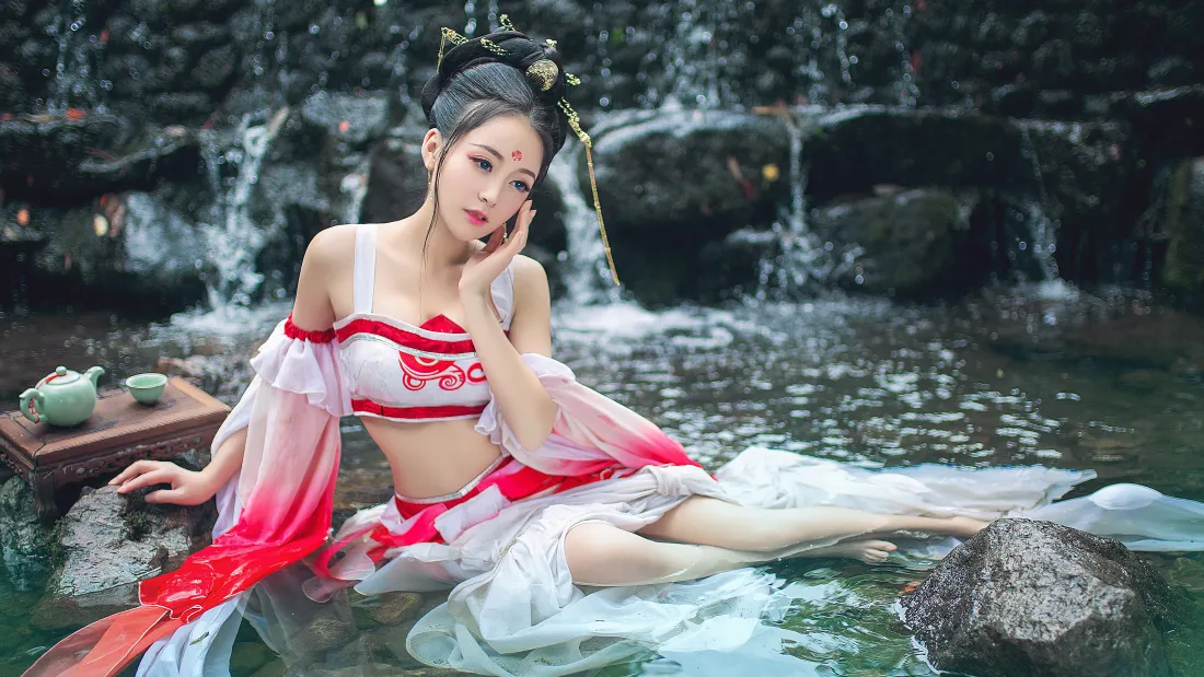 4k(古风壁纸｜古装美女山水背景图片 - 雅韵)「哲风壁纸」