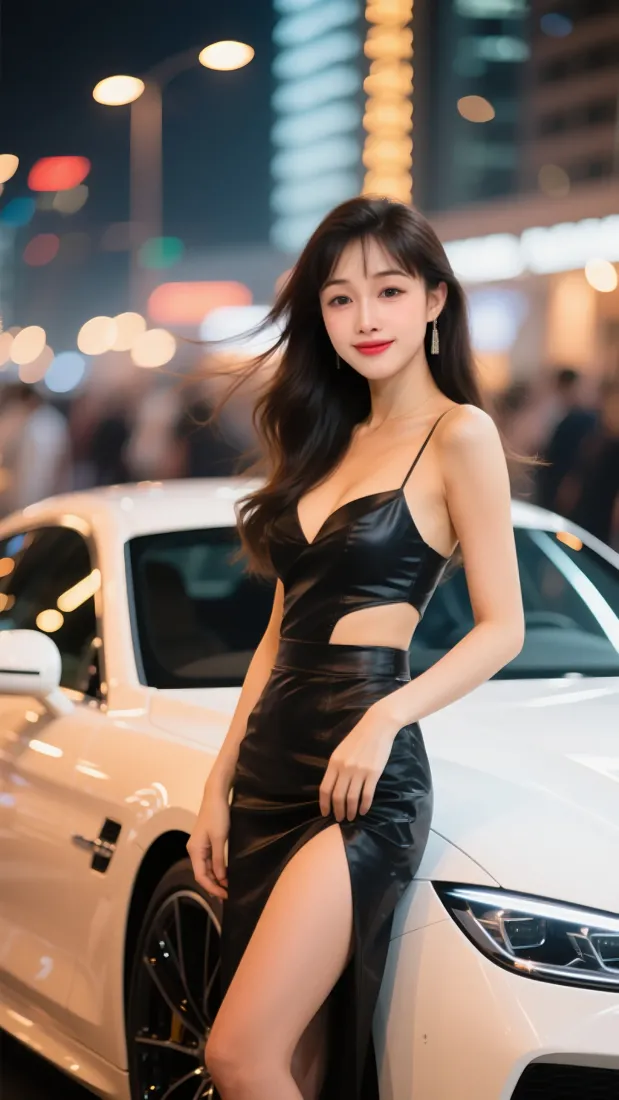 时尚车模手机壁纸｜都市夜景背景图片 - 魅力写真「哲风壁纸」