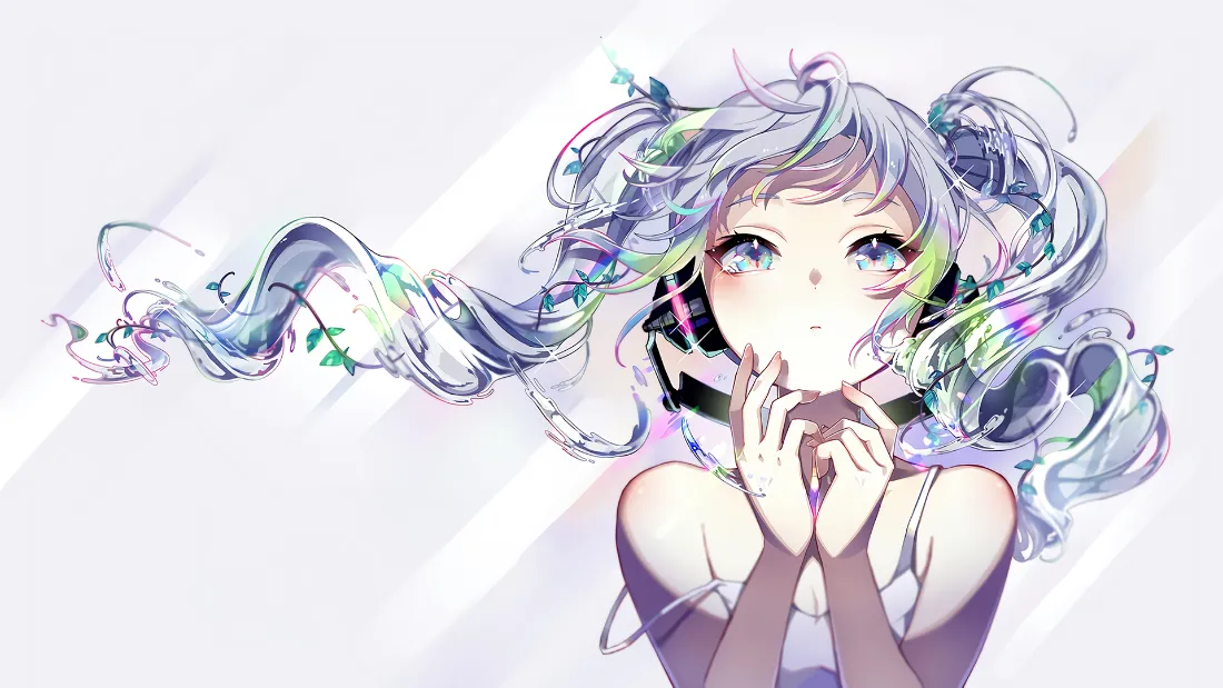 2k初音未来壁纸｜简单背景图片 - 动漫插画「哲风壁纸」