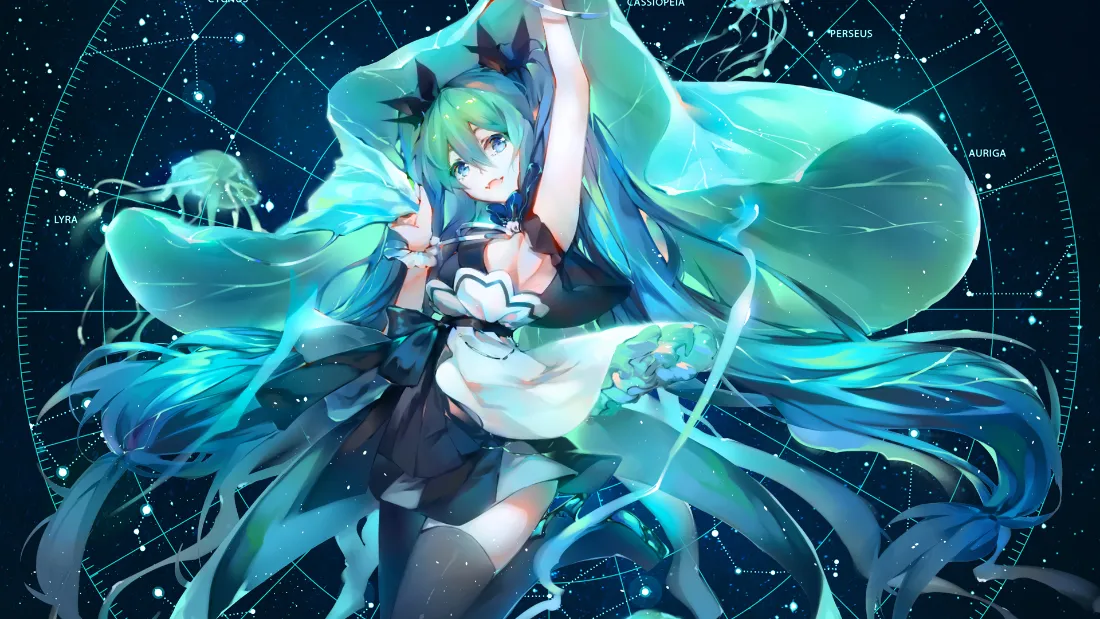 2k星空壁纸｜初音未来背景图片 - 梦幻插画「哲风壁纸」