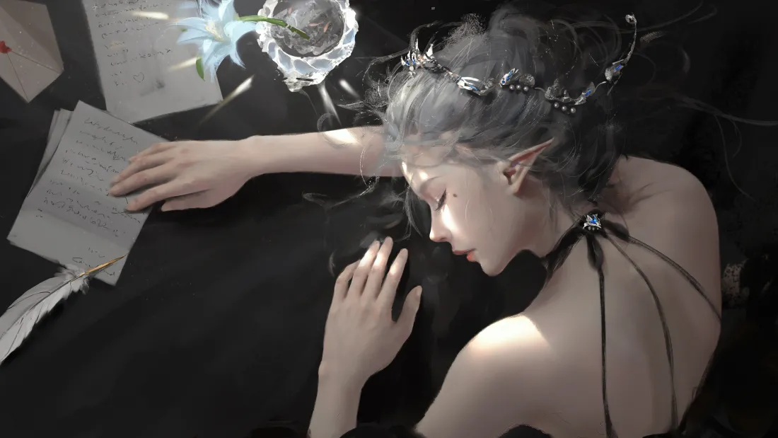 8kWLOP海琴烟壁纸｜CG美女背景图片 - 鬼刀插画「哲风壁纸」