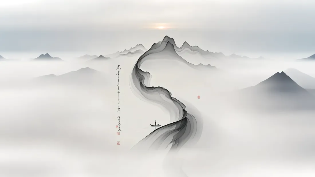 4k国风水墨壁纸｜诗意山水背景图片 - 意境「哲风壁纸」