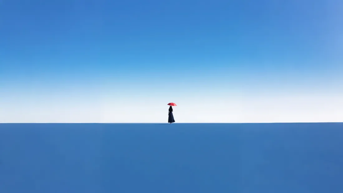 4k独行背影壁纸｜海洋天际线背景图片 - 简约「哲风壁纸」