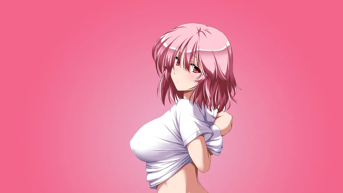 4k粉发少女壁纸｜粉色背景图片 - 可爱美少女「哲风壁纸」