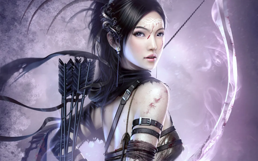 2k侠影射手壁纸｜箭域女侠背景图片 - 飒爽风姿「哲风壁纸」