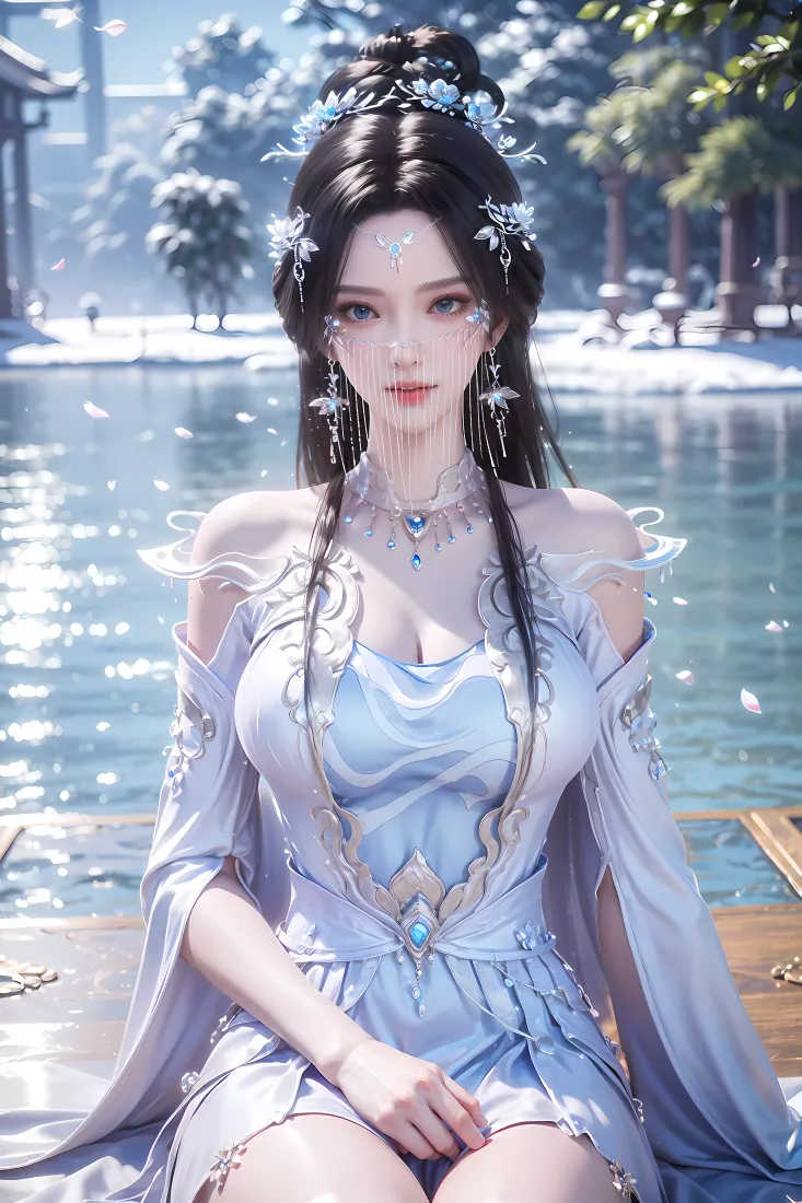 遮天古装美女手机壁纸｜湖畔背景图片 - 国漫「哲风壁纸」