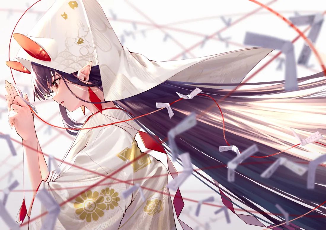 4k(祈祷少女壁纸｜寺庙背景图片 - 巫女祈愿)「哲风壁纸」