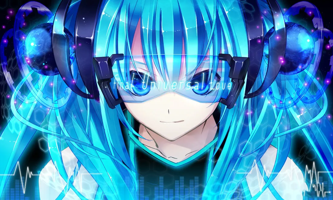 2k初音未来壁纸｜蓝发眼镜背景图片 - 动漫插画「哲风壁纸」