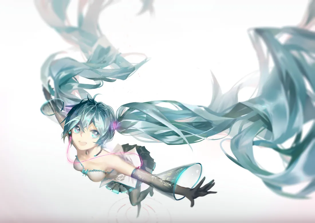 4k初音未来壁纸｜飞翔背景图片 - 虚拟歌姬「哲风壁纸」