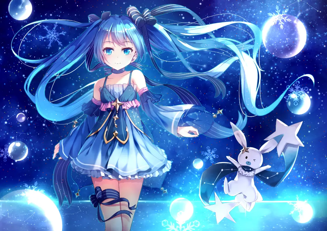 2k初音未来壁纸｜星空背景图片 - 梦幻场景「哲风壁纸」