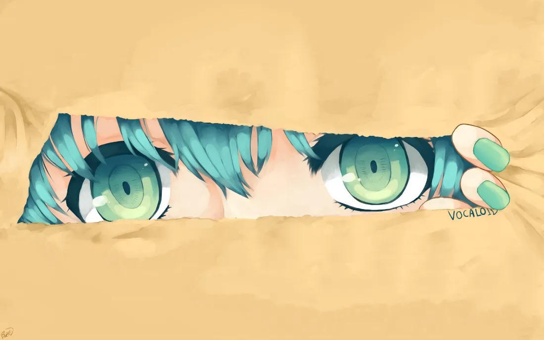 2k初音未来眼部特写壁纸｜动漫背景图片 - 二次元「哲风壁纸」